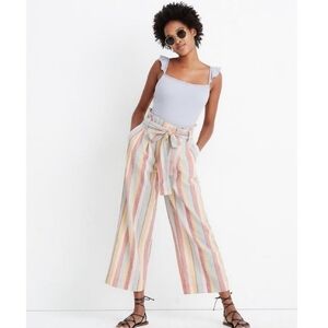 Madewell Wide-Leg Cropped Paperbag Pants - Size M